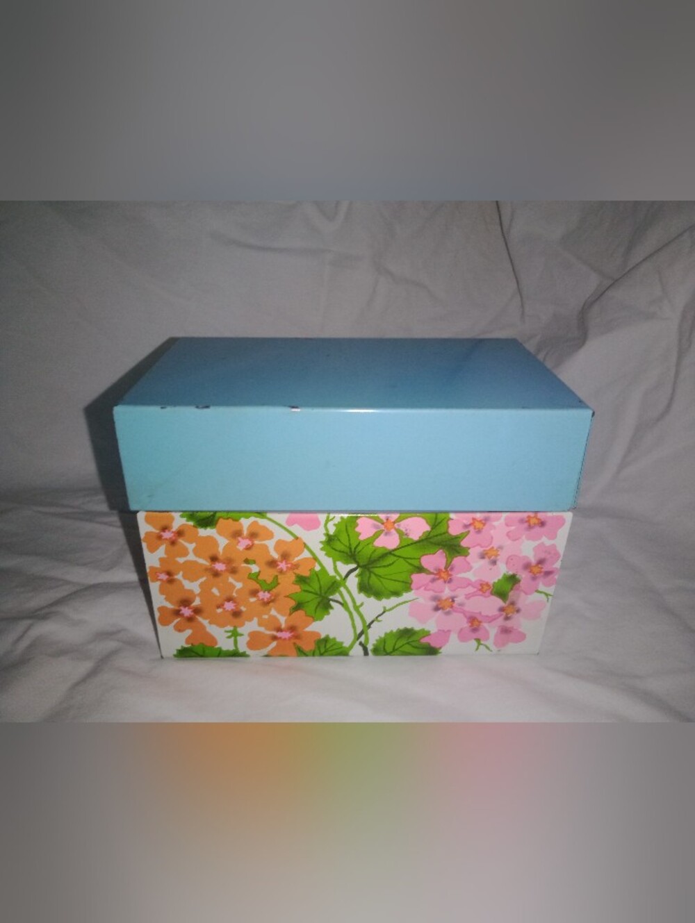 Vintage Recipe Box by Ohio Art Floral Flowers 1970s 70s Boho Retro Hippie